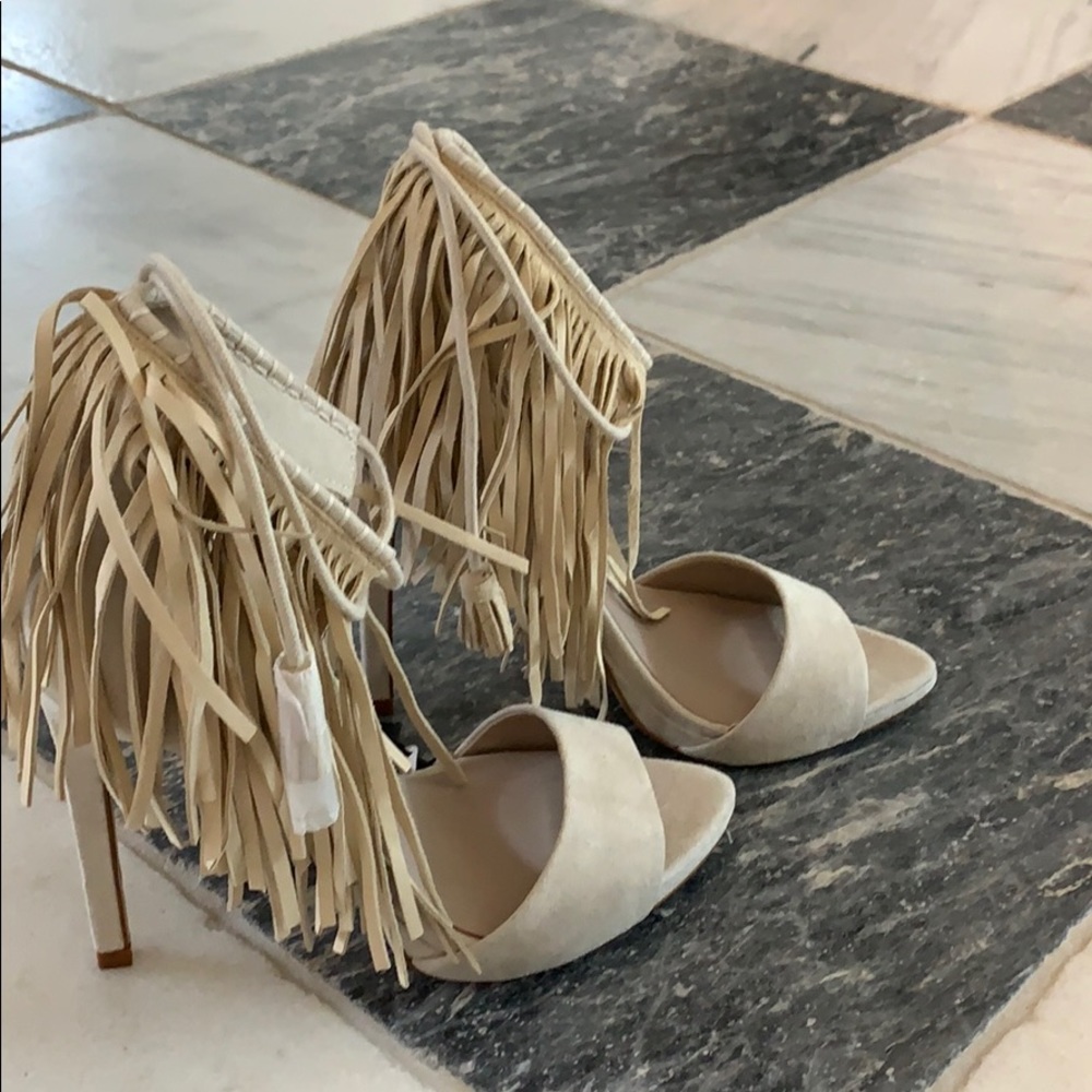 Zara fringe heels